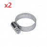 2x Colliers Ruban acier pour tuyau Diamètre de 16 à 25 mm.