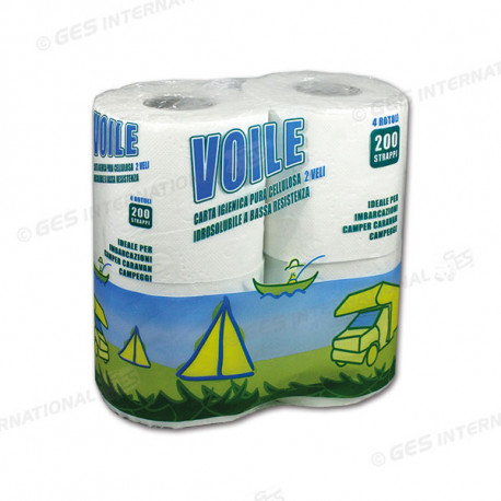 Paquet 4 rouleaux de papier toilette hygiénique Eco voile